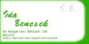 ida bencsek business card